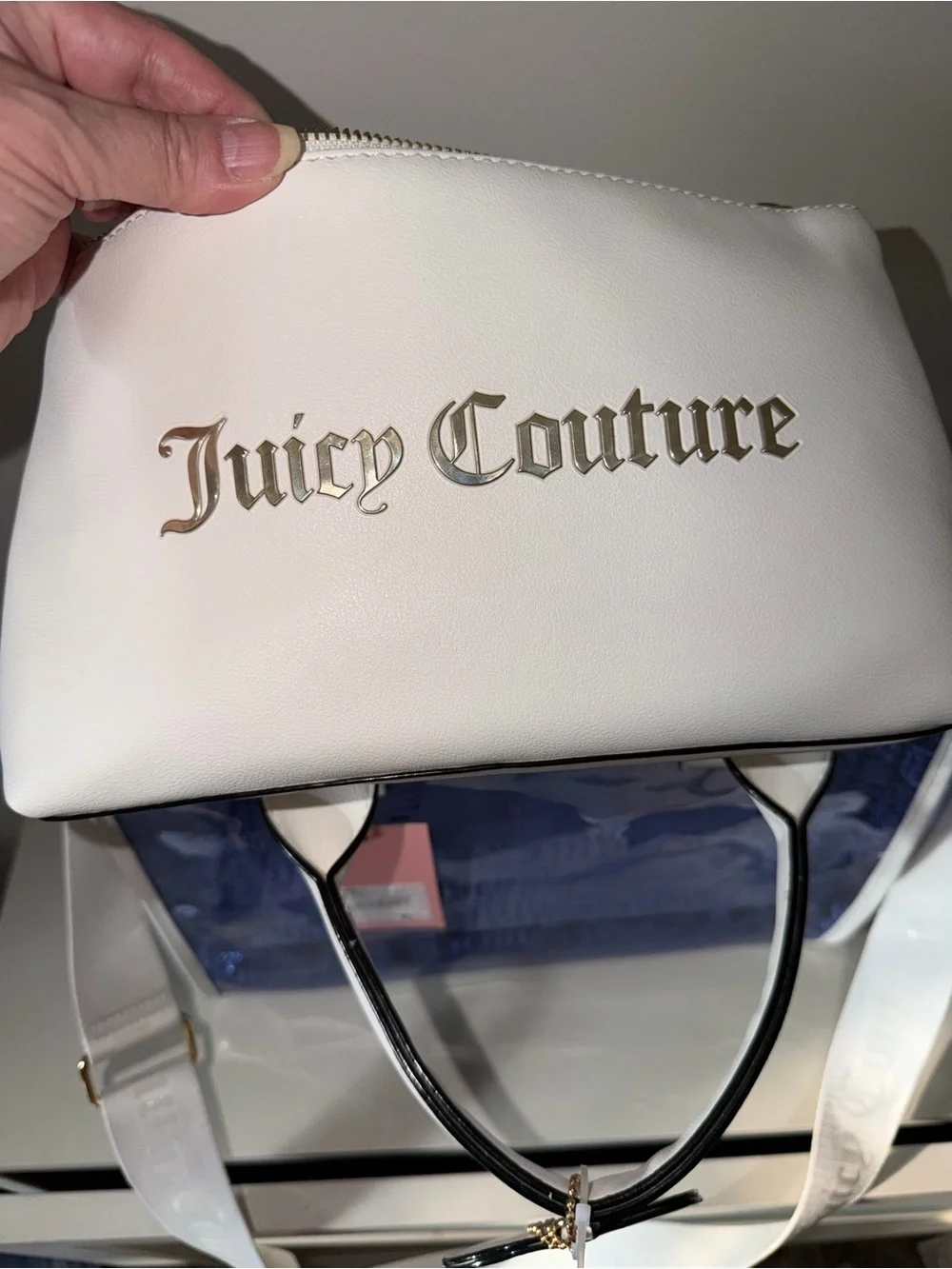 Juicy Couture Heart Dazzling Blue Beachin Tote NWT w/ Cosmetic Bag - Picture 8 of 12
